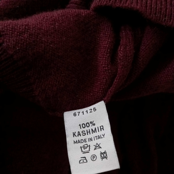 Burgundy Cashmere Mens Sweater by Bullock & Jones Made in Italy - Picture 5 of 5